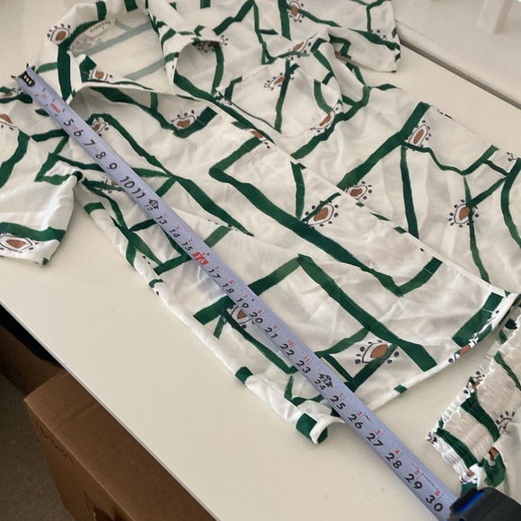 Revolve Commense Two Piece Matching Green White Print Set Women's small - Picture 11 of 13